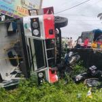Ramanagar: Two killed, four injured as bus overturns after hitting bike