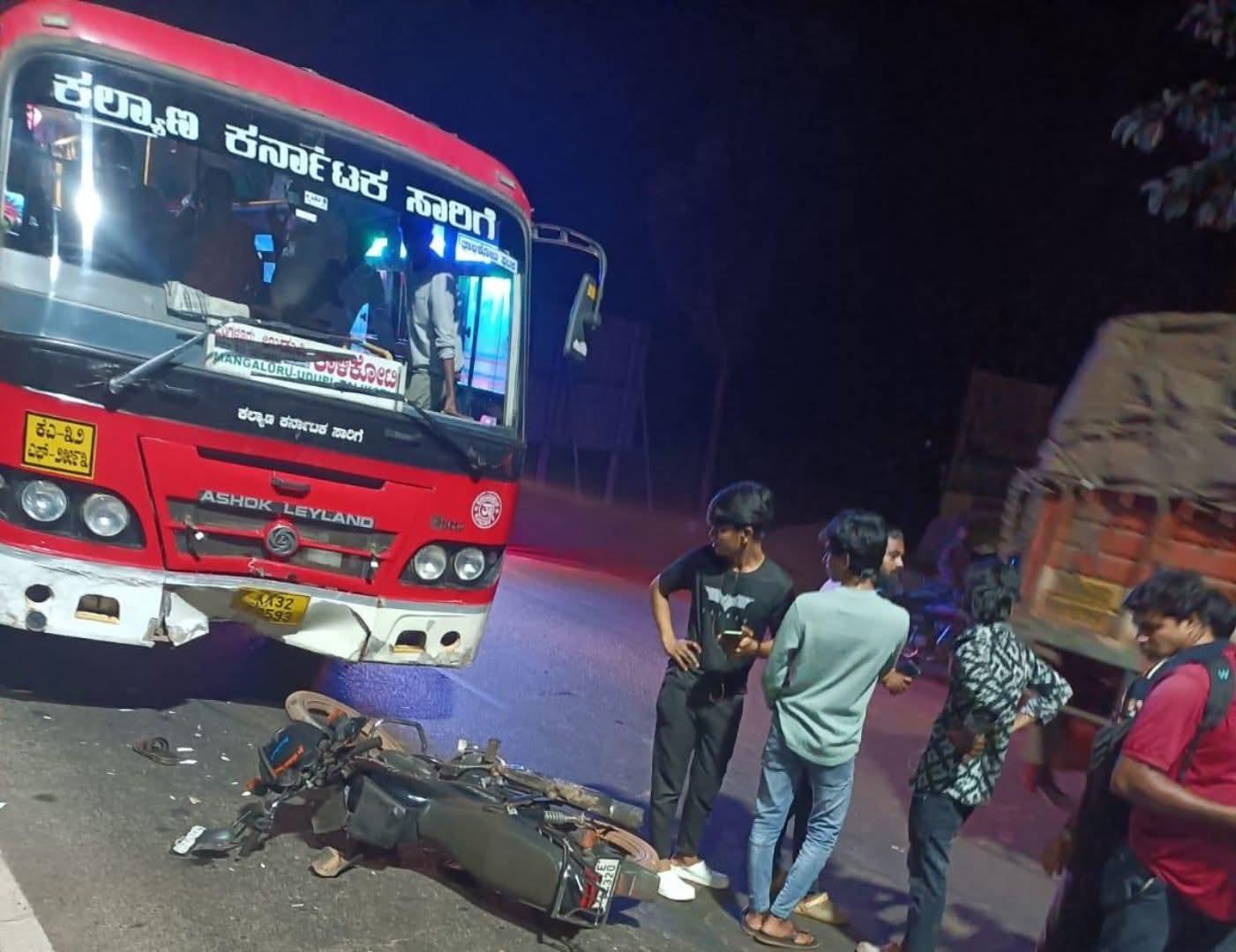 Rider killed after bus rams into bike in Honnavar