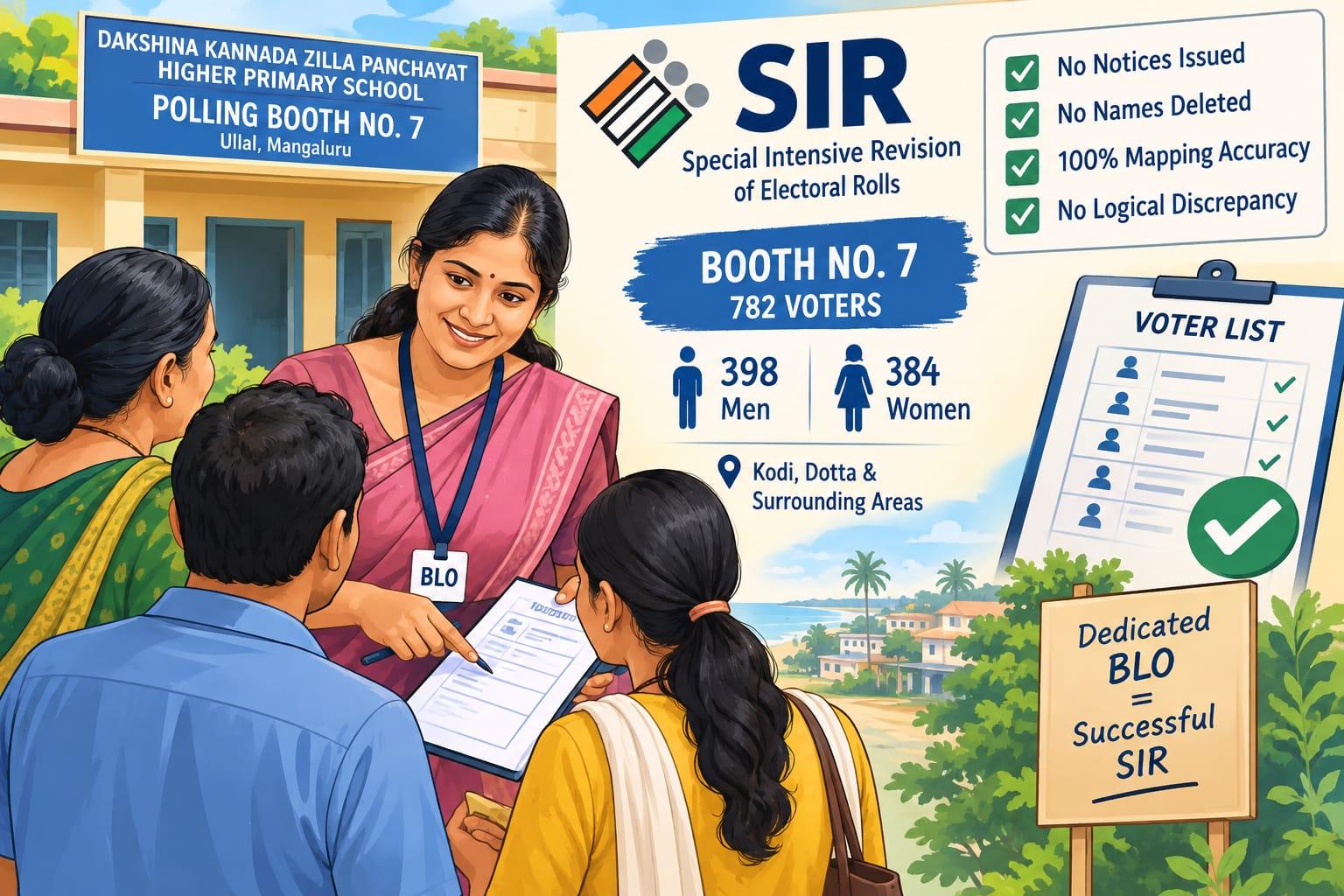 Karnataka SIR: Ullal booth records zero notices, 100% mapping accuracy