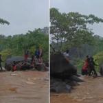 Locals rescue five tourists stranded on waterfall in Coastal Karnataka