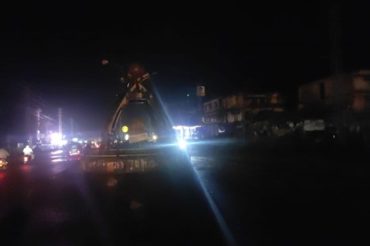 Bhatkal National Highway Enveloped in Darkness: A Nighttime View of Nawayat Colony, Madina Colony and Shamsuddin Circle