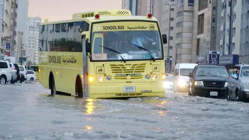 Heavy rain, thunder and lightning strike Dubai and many parts of the UAE